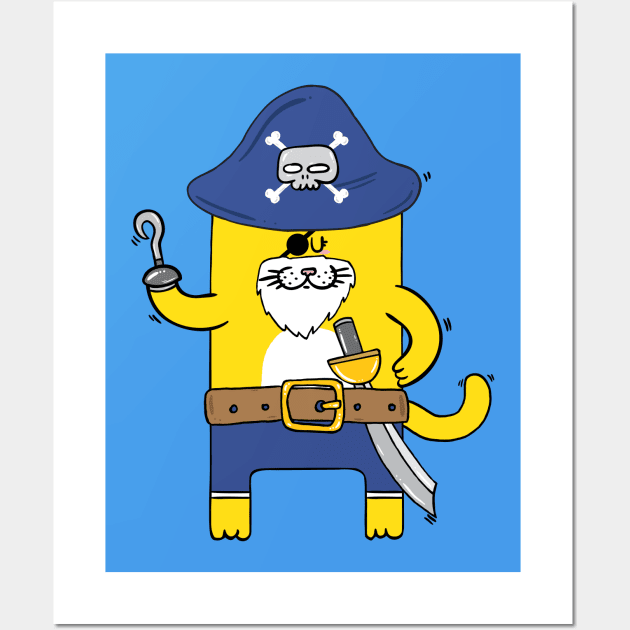 Pirate Meow Wall Art by adrianserghie